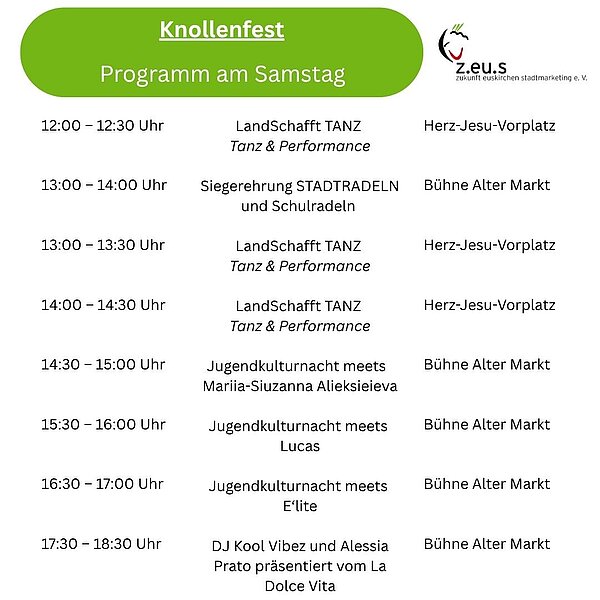 Die Vorfreude steigt! Das Bühnenprogramm für das Knollenfest an diesem Wochenende ist offiziell und wir können es kaum erwarten, gemeinsam mit euch zu feiern 🥳😍👍Ob Live-Musik, Infos + Mitmachaktionen oder das buntes Kinderprogramm – dieses Jahr ist wieder für jeden Geschmack etwas dabei! Schnappt euch eure Freunde, teilt den Beitrag und plant schon mal euer Knollenfest-Wochenende!